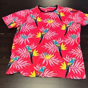 Free Planet Tropical Parrot Pink Tee
